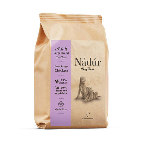 Nadur Superfood Free Range Chicken Adult Large Breed Dog Food bag - Made in Ireland