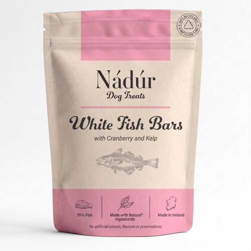 Nadur Fish Bars natural Irish dog treats with cranberry and kelp - pack