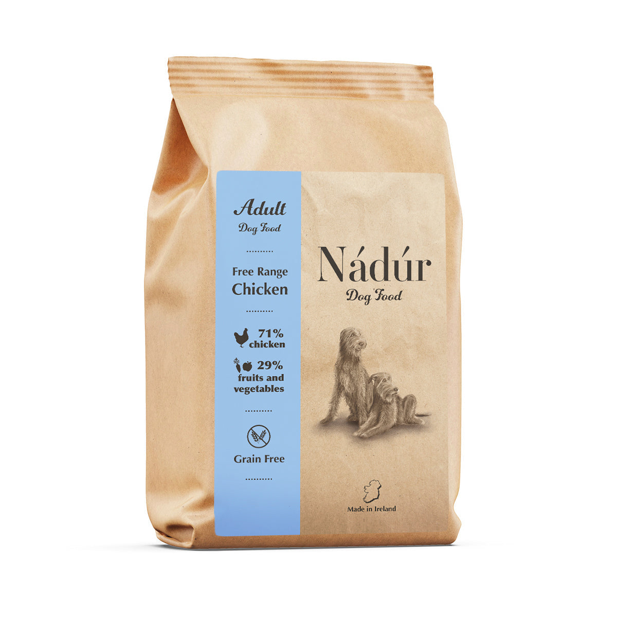 Nadur Superfood Free Range Chicken Adult Dog Food bag - Made in Ireland