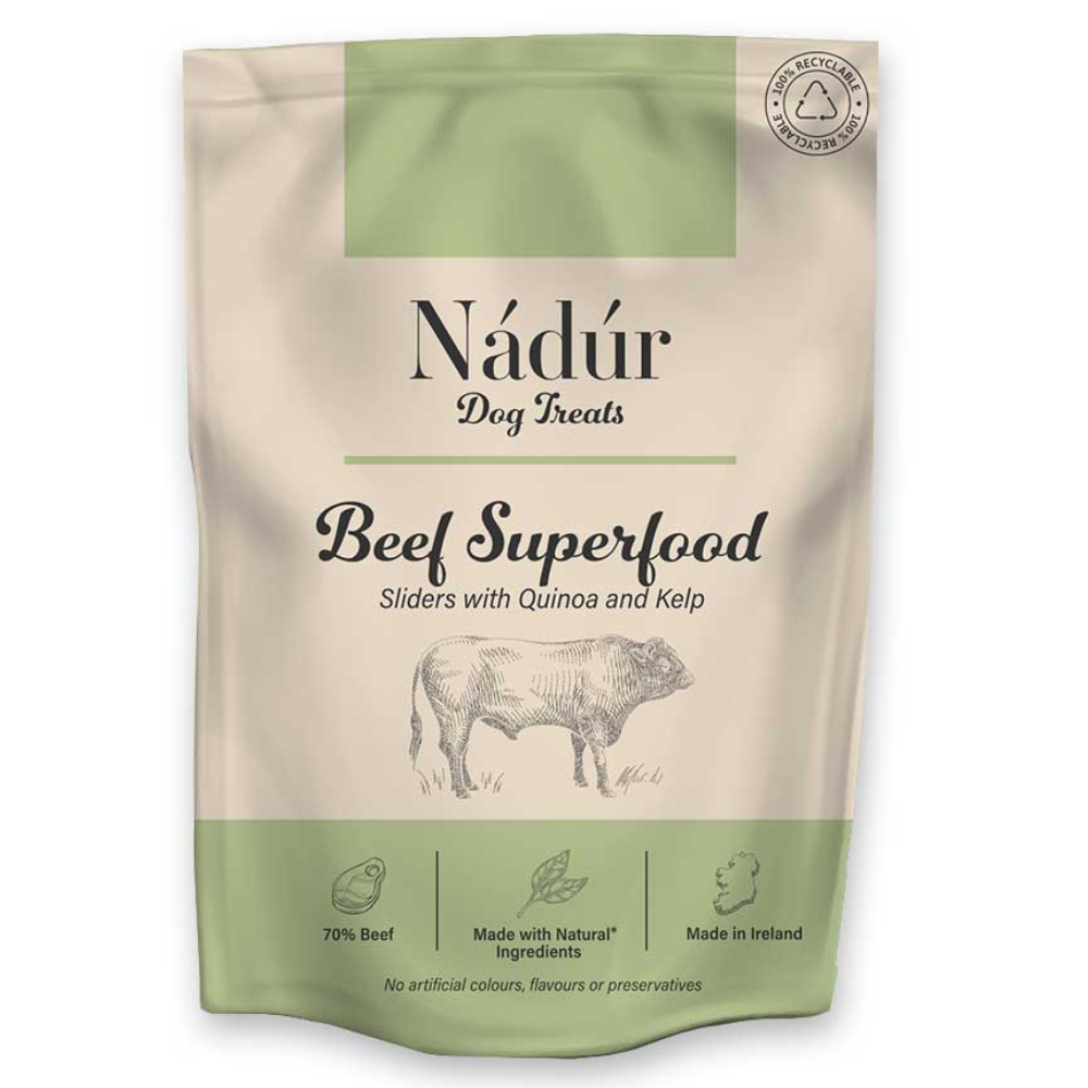 Nadur Beef Superfood Dog Treats with Quinoa and Kelp - Made in Ireland